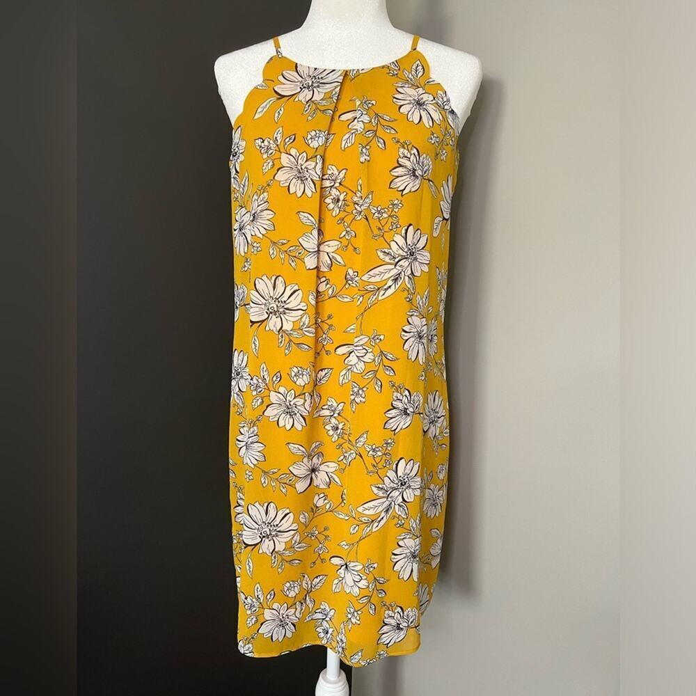 Fortune + Ivy Woman’s Yellow Floral Sleeveless Dress- Size‎ Medium